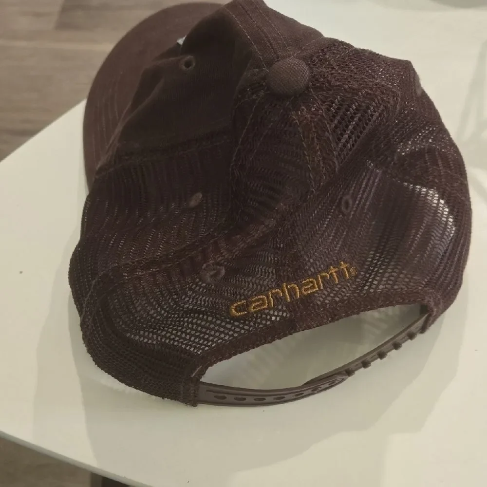 Carhartt Dark Brown Cap with Logo Patch - Picture 2 of 5